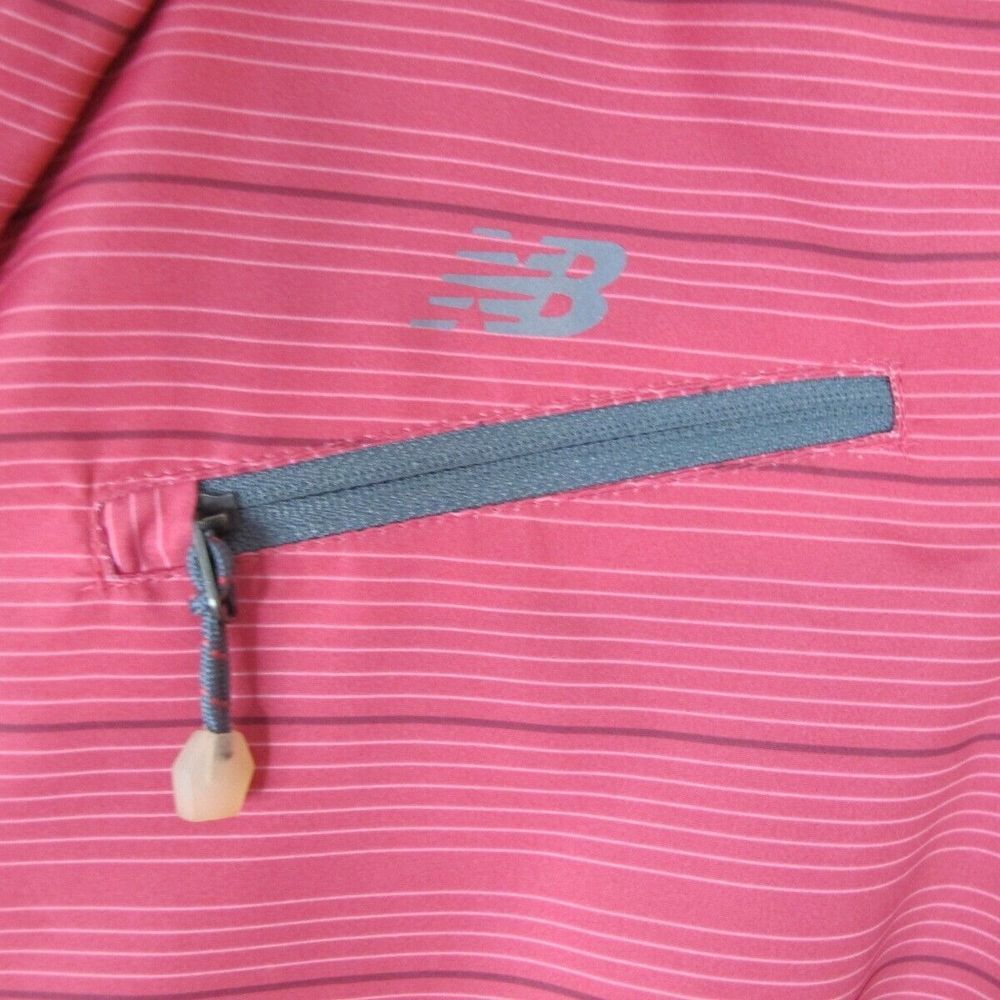 New Balance Full Zip Hooded Windbreaker‎ Jacket Women's Medium Pink Striped - Picture 4 of 9